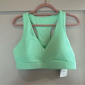 Fabletics On-The-Go Medium Impact Green Sports Bra